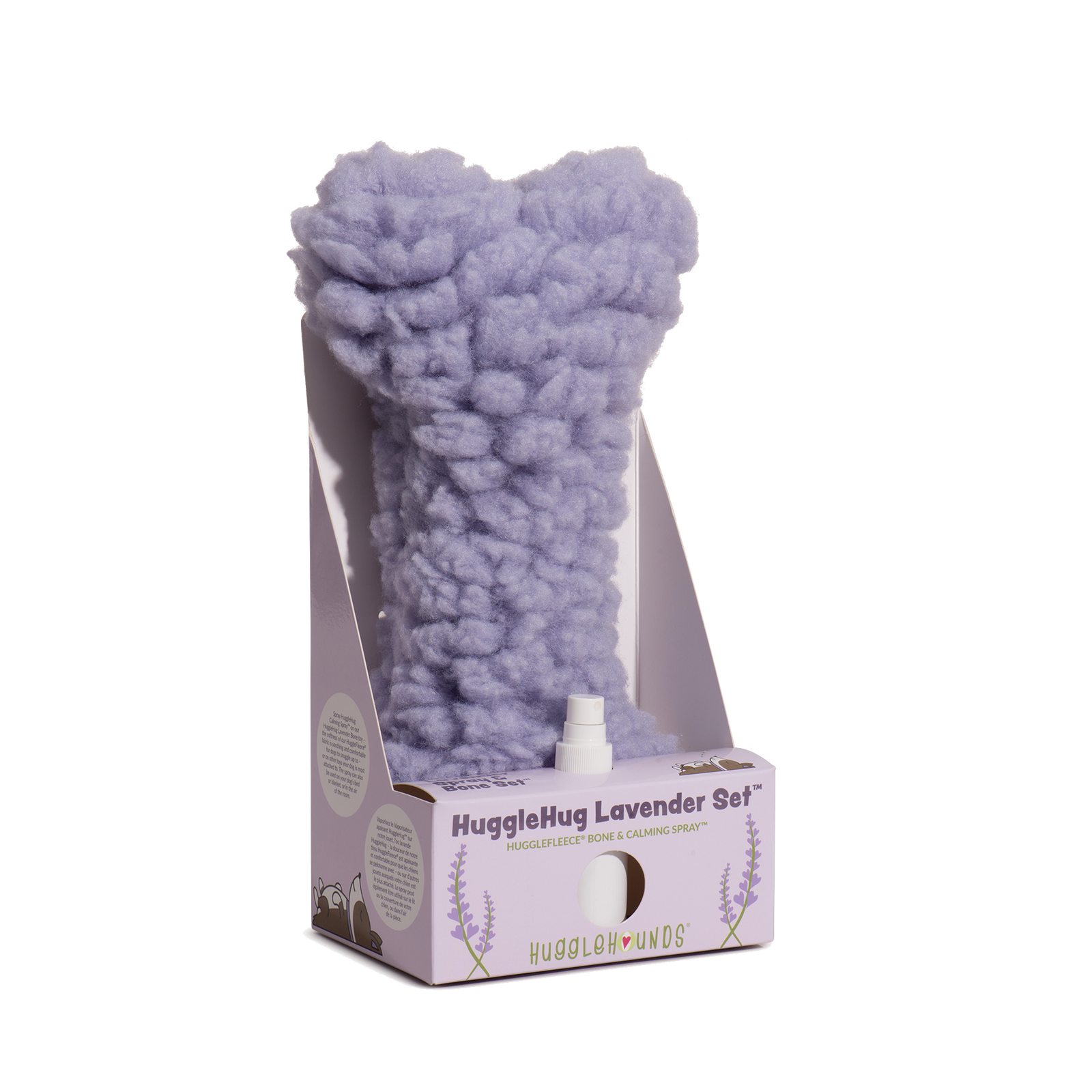 HuggleHug™ Lavender Bone & 2oz Calming Spray Dog Toy Set
