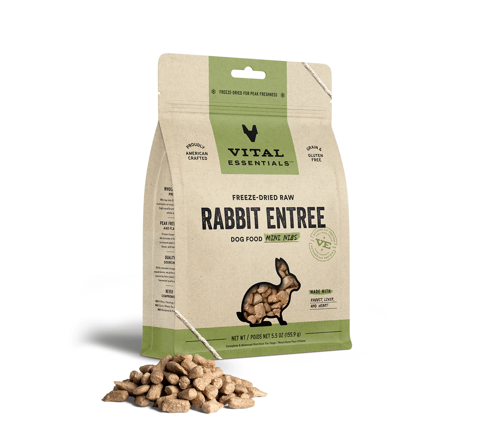 Rabbit Mini Nibs Freeze-Dried Grain Free Dog Food