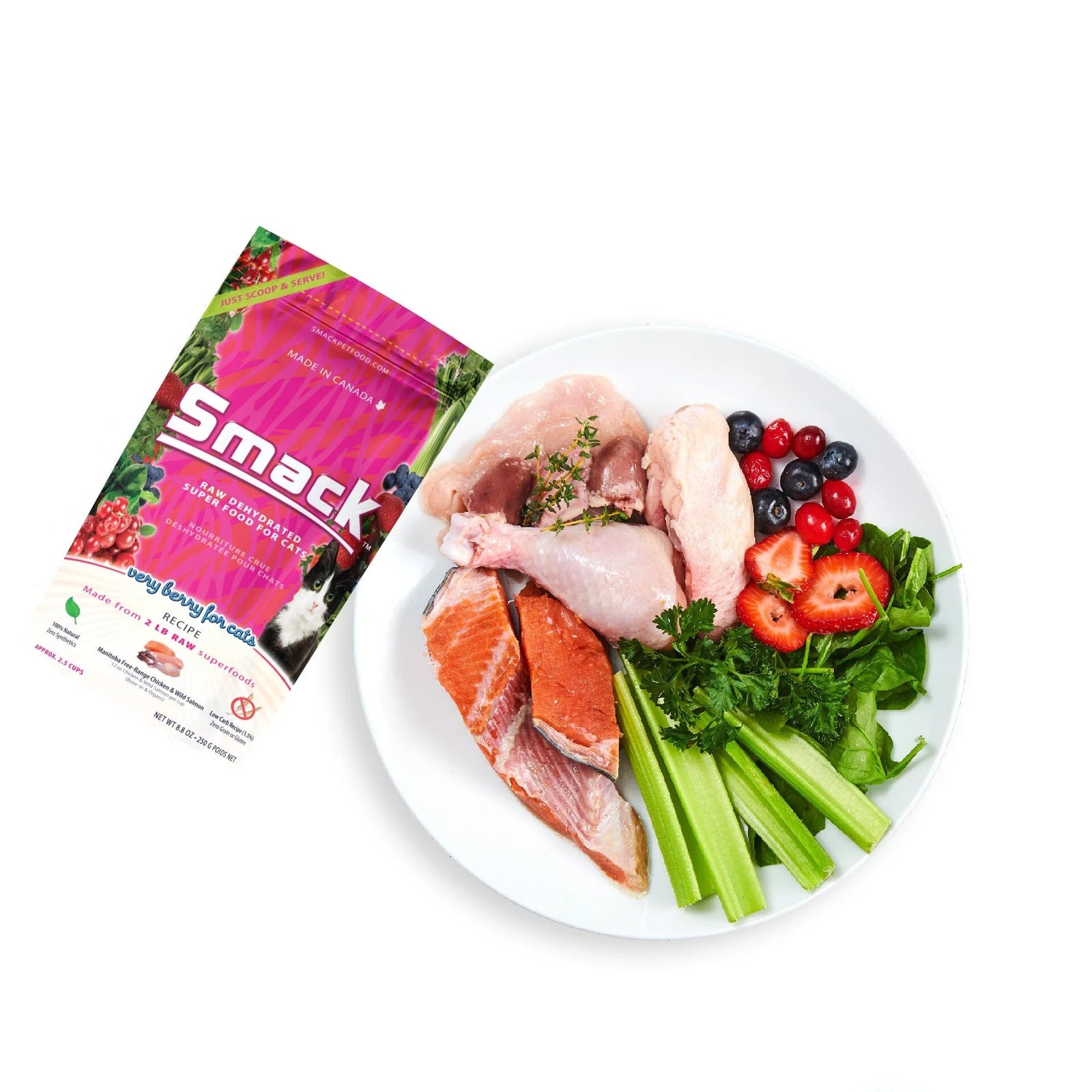 Raw Dehydrated Super Food for Cats - Very Berry Chicken