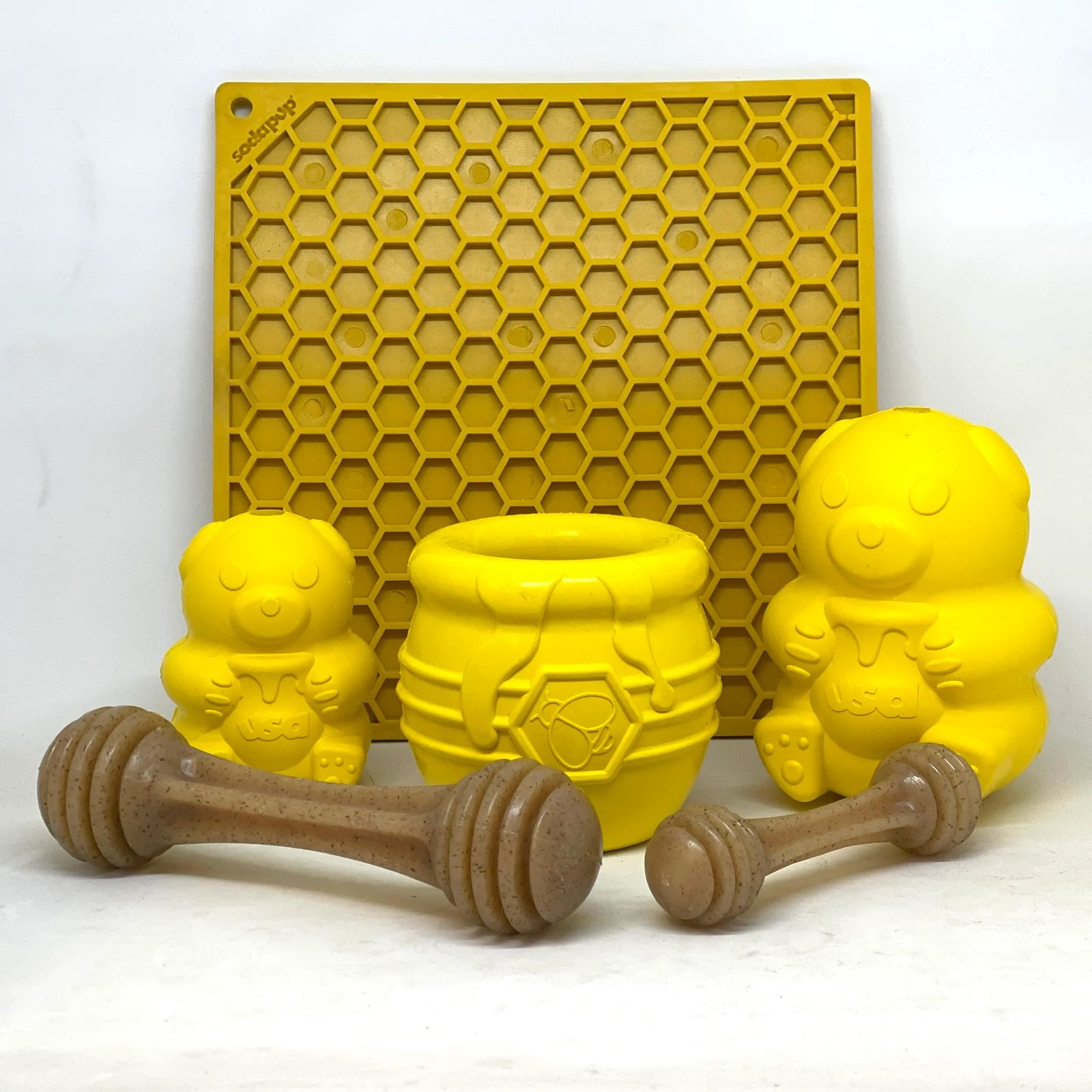 Honey Pot Durable Rubber Treat Dispenser & Enrichment