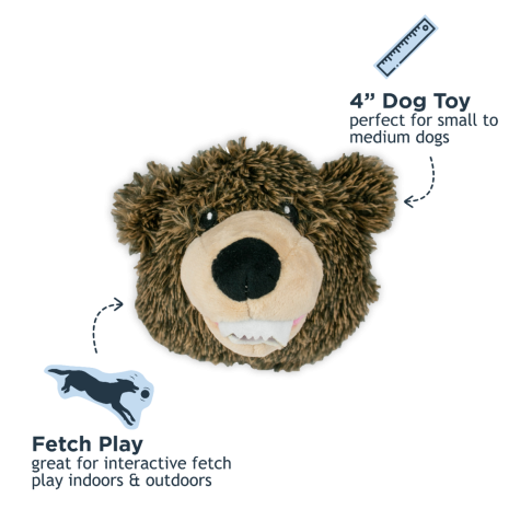 2-in-1 Grizzly Bear Fetch Ball