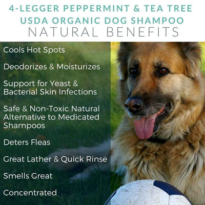 COOLING - USDA Certified Organic Peppermint Tea Tree Dog Shampoo