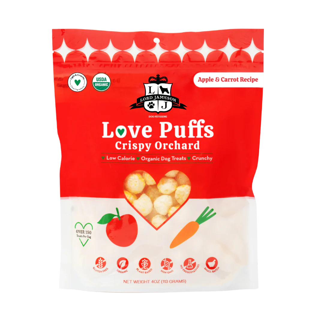 Crispy Orchard Love Puffs Organic Dog Treats