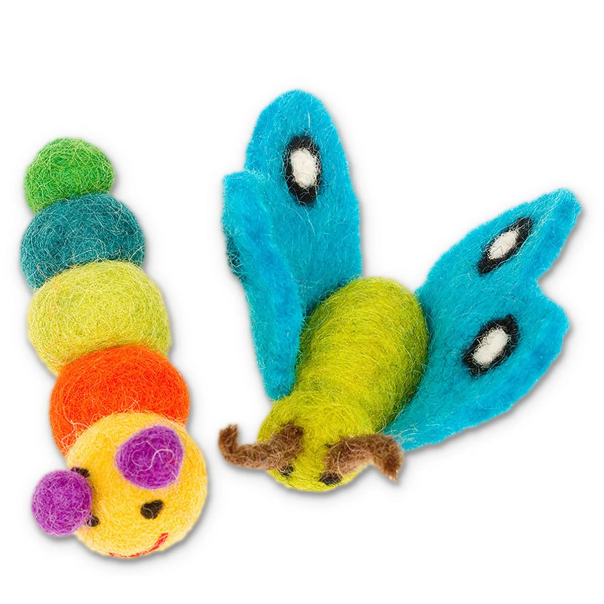 Wool Caterpillar &amp; Butterfly Cat Toys