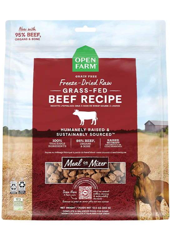 Open Farm Grass Fed Beef Freeze Dried Raw Dog Food Little Chief