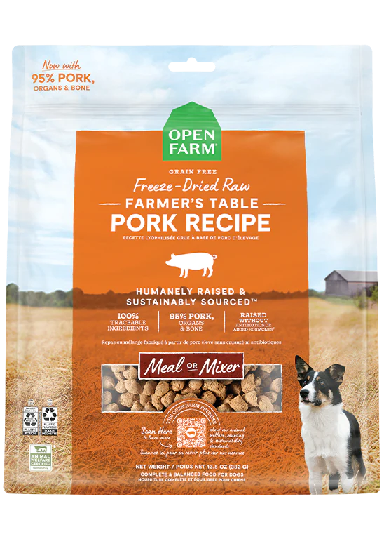 Farmer&#39;s Table Pork Freeze Dried Raw Dog Food