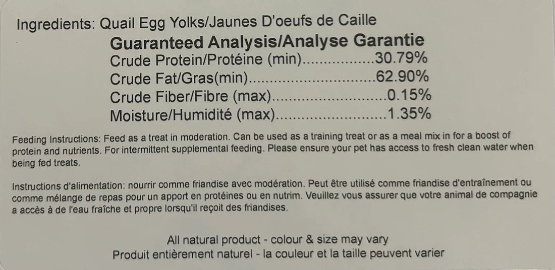 Freeze Dried Quail Egg Yolks