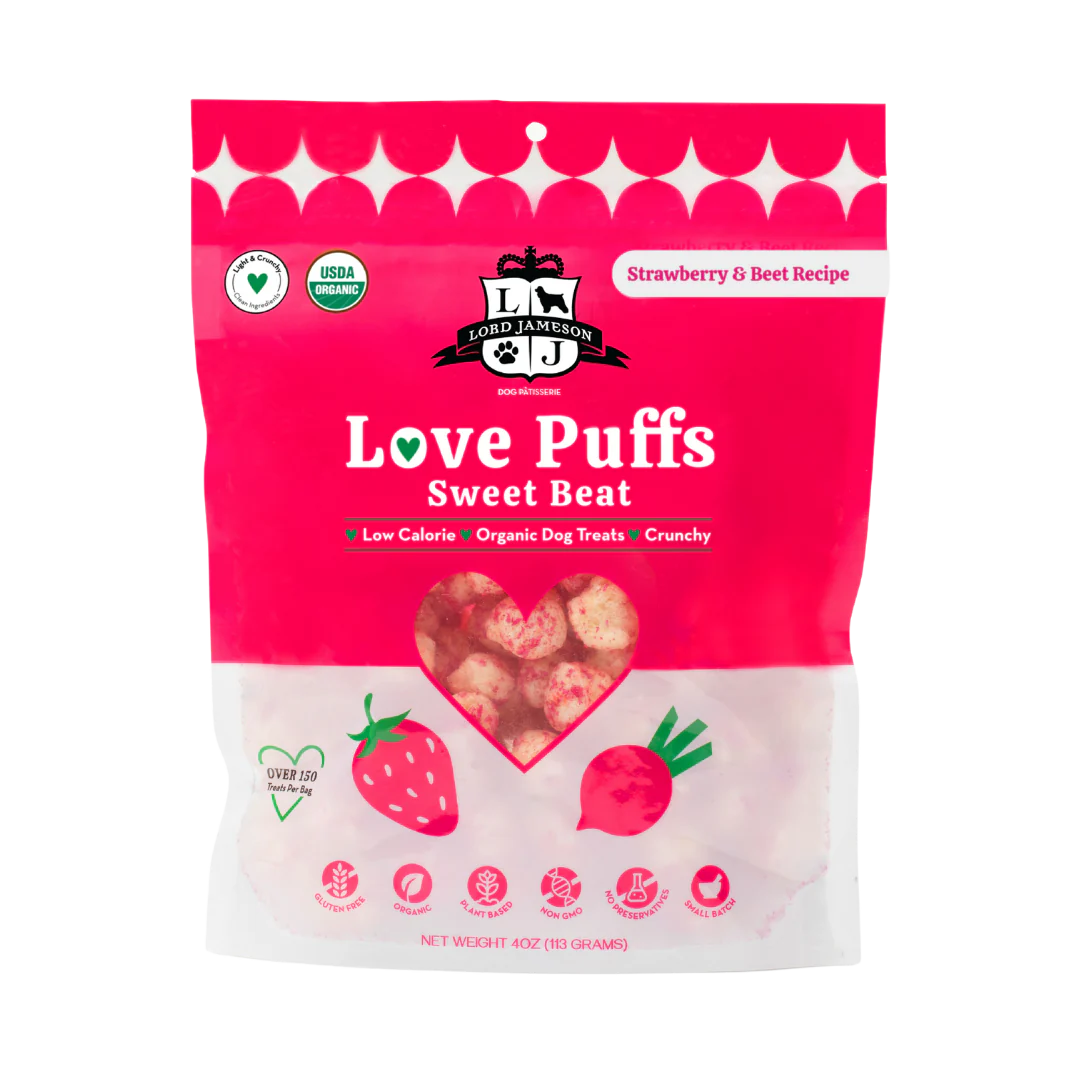 Sweat Beat Love Puffs Organic Dog Treats