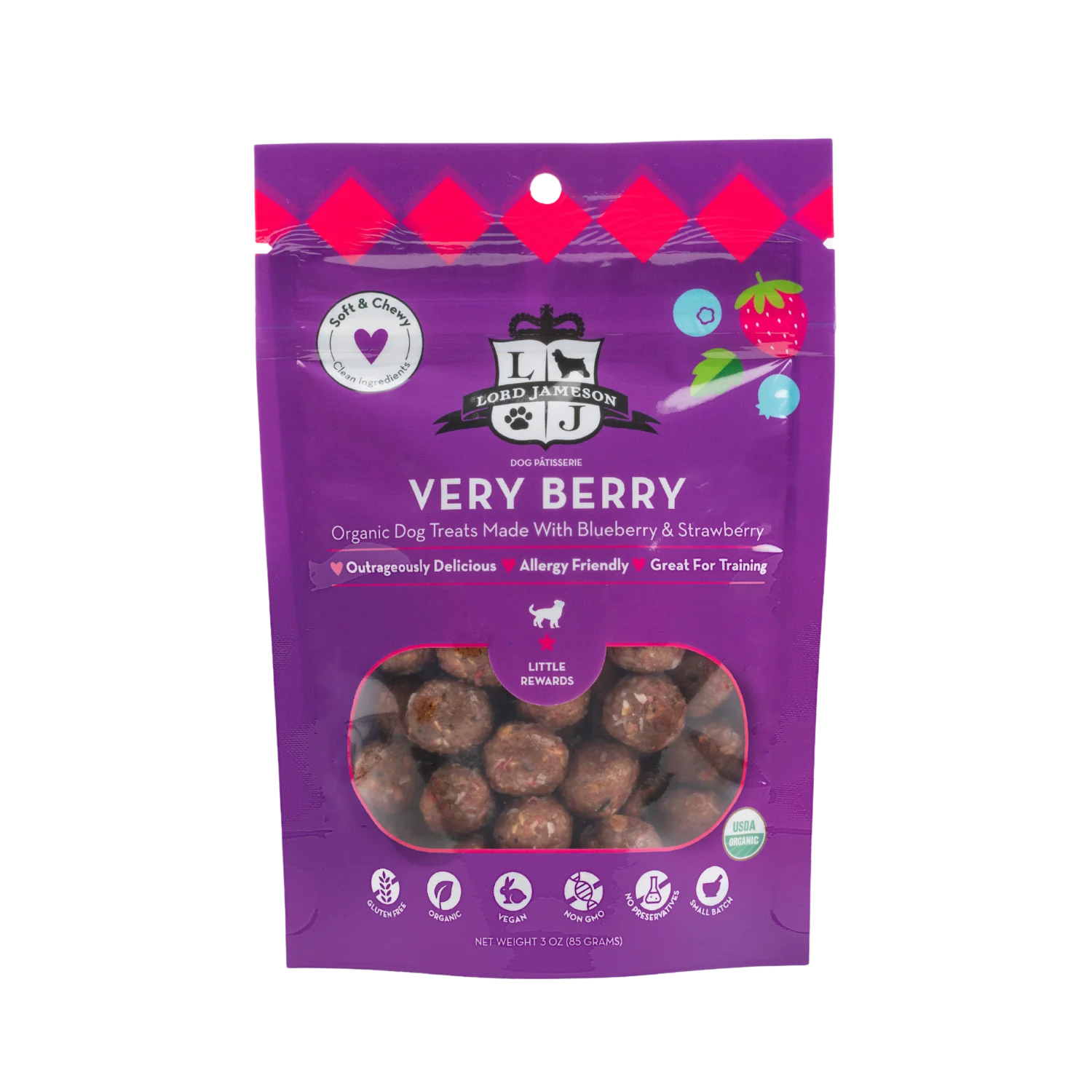 Very Berry Organic Dog Treats (Small Bite)