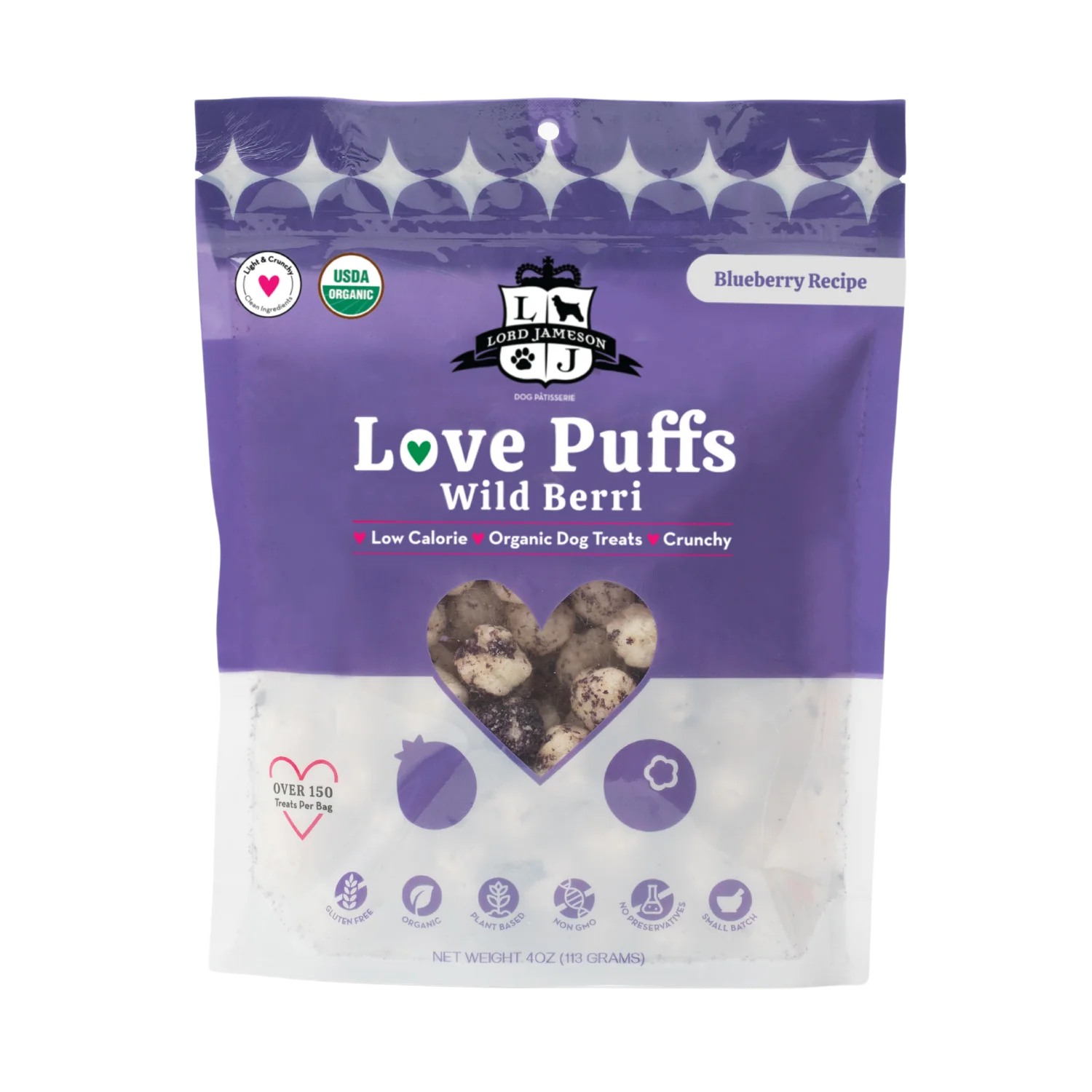 Wild Berri Love Puffs Organic Dog Treats