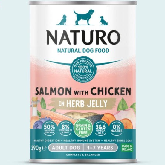 Adult Dog Grain &amp; Gluten Free Salmon with Chicken in Herb Jelly