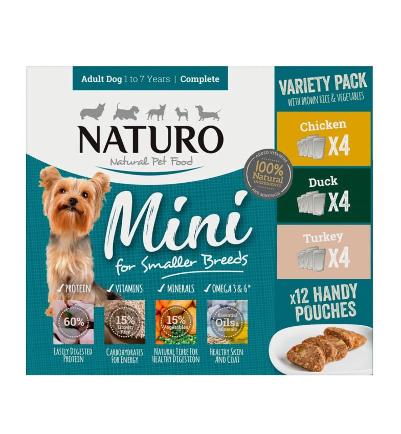 Naturo Adult Mini Dog with Rice Variety Pack Pouches Little Chief Co