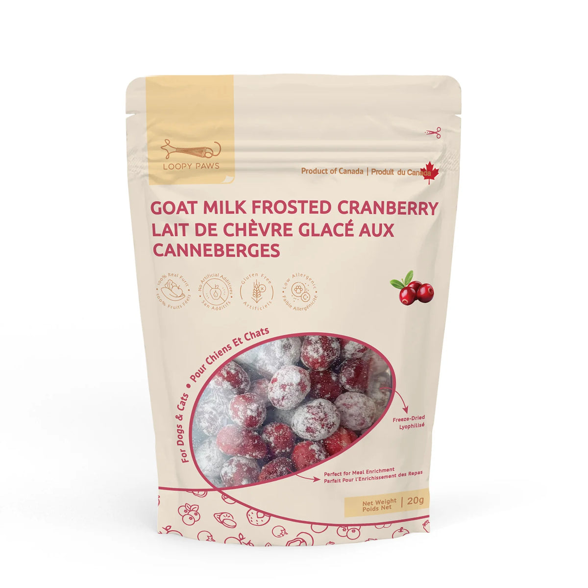 Goat Milk Frosted Crispy Cranberries