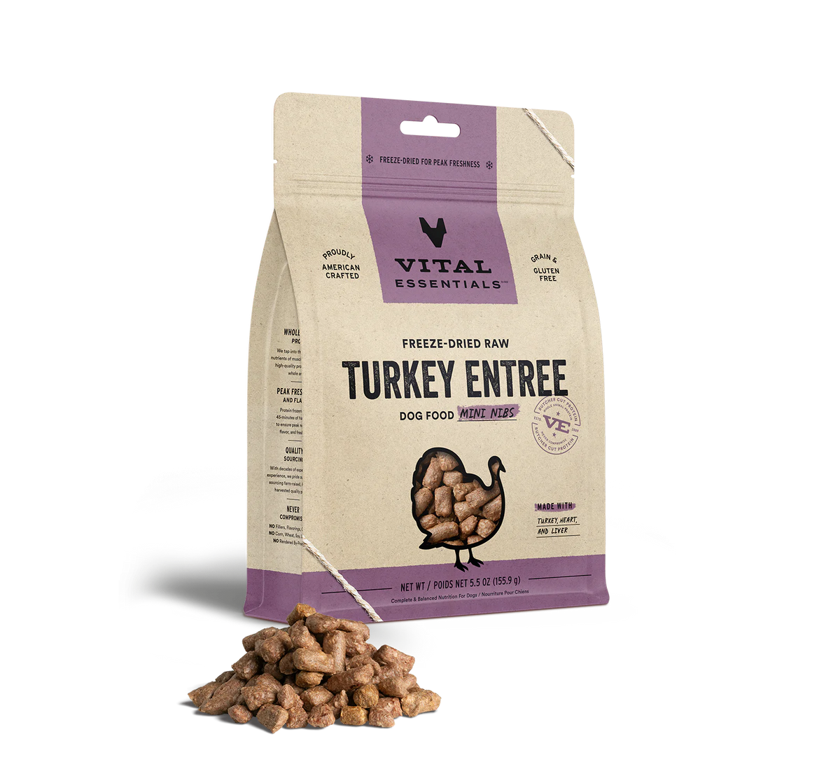 Freeze Dried Raw Turkey Entree Mini Nibs