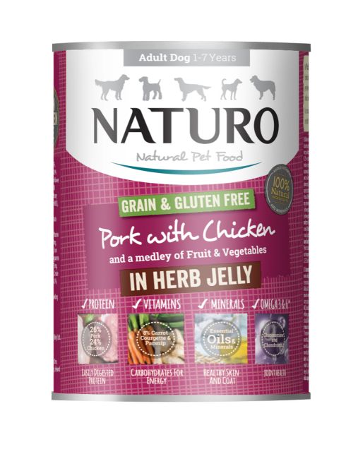 Adult Dog Grain &amp; Gluten Free Pork with Chicken in a Herb Jelly