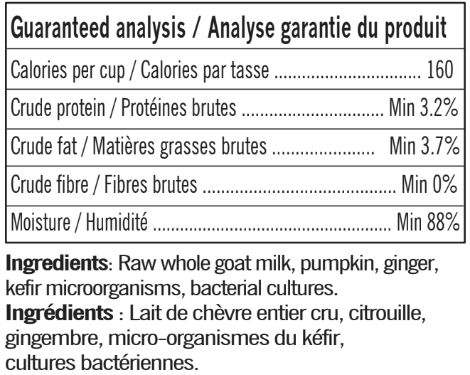 Raw Goat's Milk Kefir with Pumpkin & Ginger