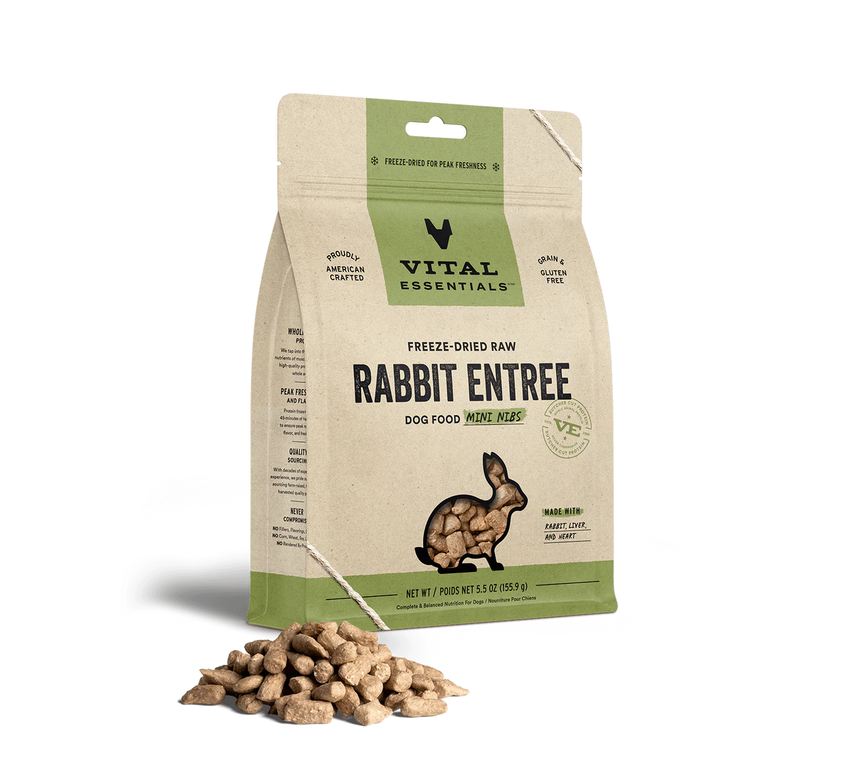 Rabbit Mini Nibs Freeze-Dried Grain Free Dog Food