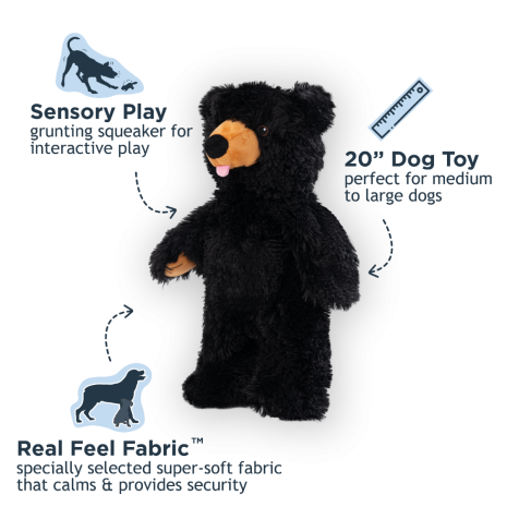 Stuffless Black Bear with Squeaker