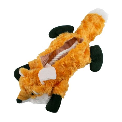 Stuffless Fox Squeaker Dog Toy