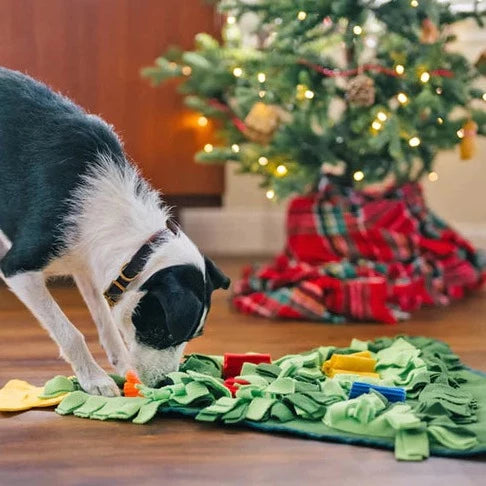 BoxDog Christmas Tree Foraging Mat for Dogs and Cats | IQ Building Snuffle  Mat | Christmas Tree Pet Snuffle Mat