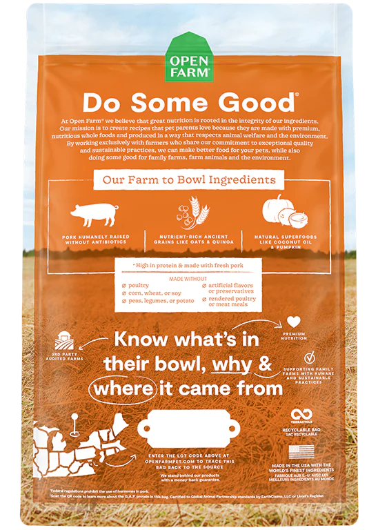 Open Farm Farmer s Table Pork Ancient Grains Dry Dog Food Little Chief Co