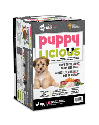 Iron Will Raw Puppylicious Chicken Beef Dinner 12lb Little