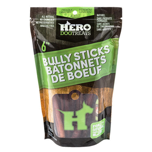 HERO Dog Treats Bully Stick 6 Inch Little Chief Co